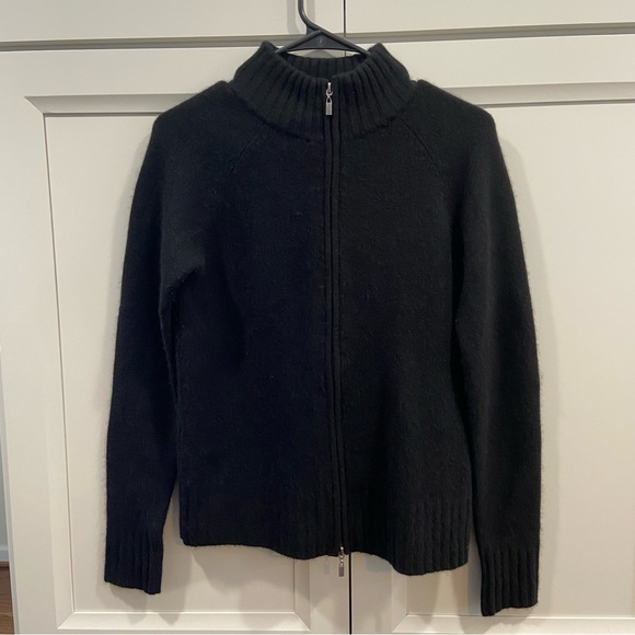 Lord & Taylor Sweaters - LORD & TAYLOR 100% CASHMERE MOCK NECK, REVERSIBLE ZIPPER CARDIGAN SMALL
